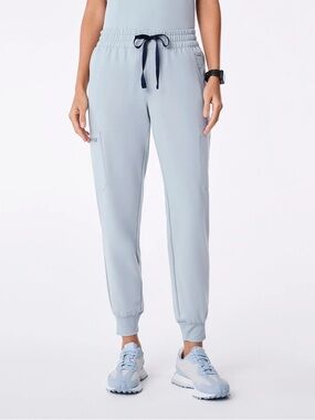 FIGS Light Blue Two Piece Set Joggers and Top Size Large Medical Workwear Nurse